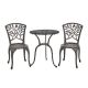 Kadehome Bronze Frame 3-Piece Cast Aluminum Round Table Bar Height Outdoor Bistro Set