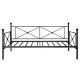 VECELO Classic Metal Daybed Frame Multifunctional Mattress Foundation/Bed Sofa with Headboard Twin Black