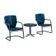 Crosley Ridgeland Navy 3-pc Metal Patio Conversation Set