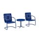 CROSLEY FURNITURE Bates Navy 3-Piece Metal Patio Conversation Set