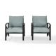 Crosley Kaplan 2-pc Metal Patio Outdoor Seating Set with Mist Cushion - 2-Outdoor Chairs