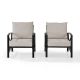 Crosley Kaplan 2-pc Metal Patio Outdoor Seating Set with Oatmeal Cushion - 2-Outdoor Chairs