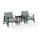 Crosley Kaplan 3-pc Metal Outdoor Seating Set with Mist Cushions - 2 Chairs, Side Table
