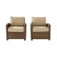 Crosley Bradenton 2-pc Wicker Outdoor Seating Set w/ Sand Cushions - 2 Arm Chairs