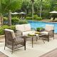 Crosley Tribeca 4-pc Wicker Outdoor Patio Seating Set w/ Sand Cushions