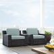 Crosley Beaufort Wicker Outdoor Seating Set with Mist Cushion (2-pc)