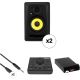 KRK Classic 5 Nearfield Monitoring Kit w/ Passive Monitor Controller, Cables, and Foam Speaker Pads