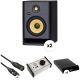 KRK G4 ROKIT 7 Active Studio Monitor Kit w/ Passive Monitor Controller, Cables, and Foam Speaker Pads