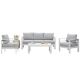 SUNVIVI White 4-Piece Aluminum Patio Conversation Set with Light Grey Cushions KX-AL01-134