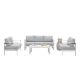 SUNVIVI White 4-Piece Aluminum Patio Conversation Set with Light Grey Cushions KX-AL01-2234