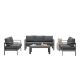 SUNVIVI Grey 4-Piece Aluminum Patio Conversation Set with Dark Grey Cushions