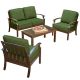 Royal Garden Bridgeport 4-pc Metal Patio Conversation Set with Green Cushions