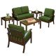 Royal Garden Bridgeport 6-Piece Aluminum Patio Conversation Set w/ Green Cushions