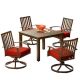 Royal Garden Bridgeport 5-pc Metal Motion Outdoor Dining Set with Red Cushions