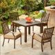 Royal Garden Bridgeport 5-pc Metal Stationary Outdoor Dining Set w/ Tan Cushions