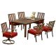 Royal Garden Bridgeport 7-pc Aluminum Outdoor Dining Set with Red Cushions