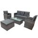 Nestfair Gray 5 pc. Wicker Outdoor Sectional Set w/ Gray Cushions
