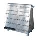 LocBoard 21-1/4 in. W Mobile Utility Cart w/ Hook Assortment in Stainless Steel
