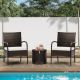 LAUREL CANYON Brown 3-Piece Wicker Outdoor Patio Set With Light Gray Cushions