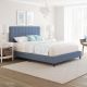 RestRite Lily Blue Linen Queen Upholstered Platform Bed Frame