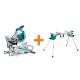Makita 15 Amp 10 in. Dual Bevel Sliding Compound Miter Saw with Laser/Bonus Compact Folding Miter Saw Stand