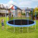 Nestfair 14-ft Blue Round Outdoor Recreational Trampoline with Safety Enclosure Net and Basketball Hoop
