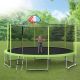 Nestfair 16 ft. Round Trampoline with Safety Enclosure Net and Basketball Hoop