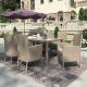 Harper & Bright Designs Beige Brown 7-Piece Wicker Outdoor Dining Set w/ Beige Cushions