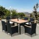 Gulliver 7-Piece Wicker Outdoor Dining Set w/ Beige Cushions