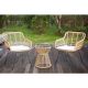 3-Piece Wicker Patio Conversation Set with Off-White Cushion
