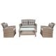 4-Piece Wicker Patio Conversation Set with Gray Cushions LY-CS00273AA