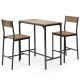 3-Piece Rustic Brown Water-Proof MDF Table Top Bar Table Set (1-Pack)