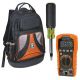 Klein Tools 3-pc Backpack, Multi-bit Screwdriver and 600-Volt Auto-Ranging Digital Multimeter Tool Set