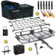 Mockins 500 lb. Capacity Hitch Mount Cargo Carrier Set with Cargo Bag, Straps, Net, Folding Shank, 2