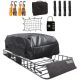 Mockins 250 lbs. Capacity Roof Rack Rooftop Carrier with Basket, Cargo Bag, Bungee Net, Straps and