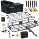 Mockins 500 lbs. Capacity XL Hitch Mount Cargo Carrier Set w/Folding Shank and 2 in. Raise Includes Cargo Bag Net Straps Locks