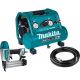 Makita Quiet Series 1/2 HP, 1 Gal Compact, Oil-Free, Electric Air Compressor, and 18-Gauge Brad Nailer Combo Kit