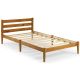 Camaflexi - Mid-Century Modern Castanho Twin Size Slatted Headboard Platform Bed