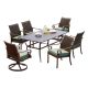 Royal Garden Milano 7-pc Aluminum Outdoor Dining Set w/ Teal Cushions