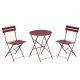 Red 3-Piece Folding Metal Outdoor Bistro Set