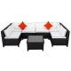 moda furnishings Bertha 7-pc Wicker Patio Conversation Set with White Cushions