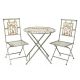 Alpine Corporation Indoor/Outdoor Bird Design 3 pc. Iron Bistro Set Folding Table and Chairs Patio Seating
