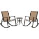 Hanover Monaco 3-Piece Aluminum Outdoor Patio Conversation Set with 18 in. Side Table