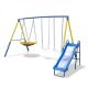 SPORTSPOWER Starlight LED Light-Up Metal Swing Set with 5 ft. Slide and Anchor Kit