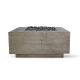 Modeno Nantucket 26inch x 14inch Round Concrete Natural Gas Fire Pit in Grey w/ Canvas Cover and Lava Rock