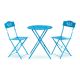 Alpine Corporation 3-pc Floral Outdoor Blue Bistro Set - Table and Two Chairs