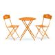 Alpine Corporation Orange 3-pc Metal Chairs Outdoor Bistro Set 1-Round Table and 2-Chairs