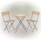 Alpine Corporation 3-pc Wood Slat and Metal Bistro Set