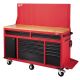 Milwaukee 61 in. 11-Drawer/1-Door 22 in. D Mobile Workbench with Sliding Pegboard Back Wall in Red/Black