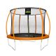 10 ft. Orange Pumpkin-Shaped Outdoor Trampoline Set w/ Premium Top-Ring Frame Safety Enclosure